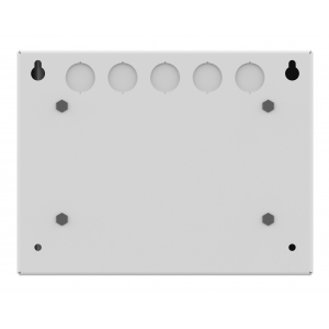 5 knockouts på baksidan. Hängs upp med nyckelhål.